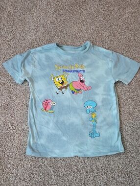 SpongeBob SquarePants Light Blue Kids Character Tee - Medium